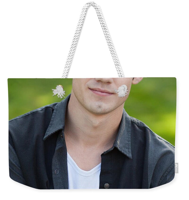 Orion Weekender Tote Bag featuring the photograph Orion, model, actor by Jim Whitley