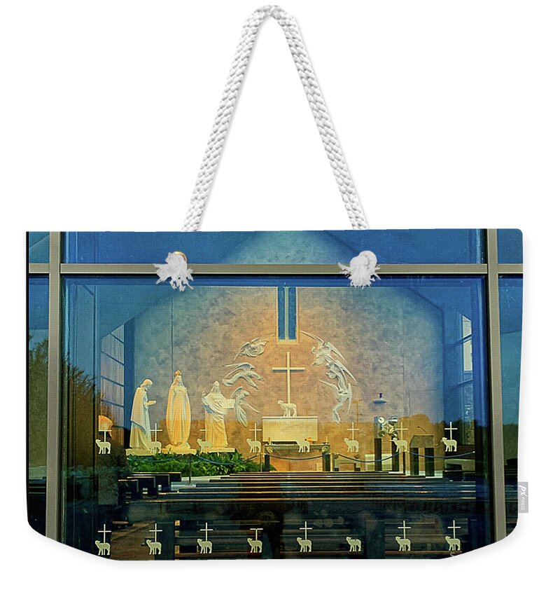Shrine Weekender Tote Bag featuring the photograph Our Lady of Knock Shrine-Ireland by Peggy Dietz