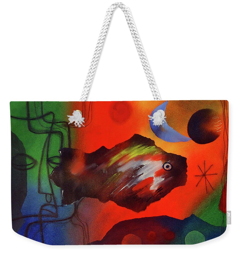 African Weekender Tote Bag featuring the painting Out Of The Deep by Winston Saoli 1950-1995
