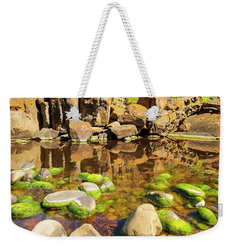 Reflection Weekender Tote Bag featuring the photograph Outback Rock Reflections by THP Creative