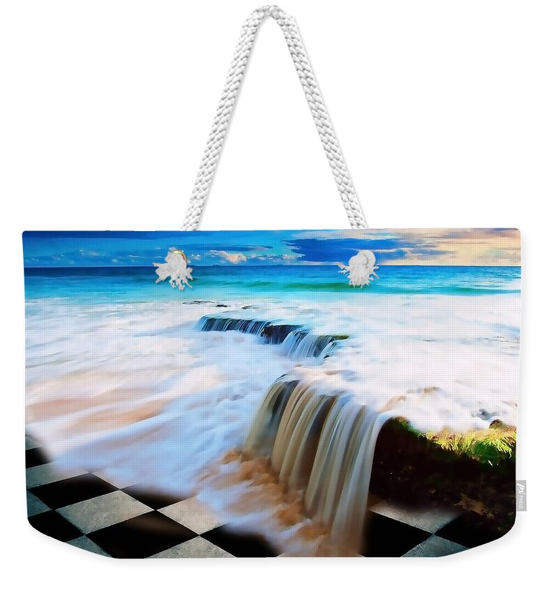 Waterfall Weekender Tote Bag featuring the mixed media Overflow by Marvin Blaine