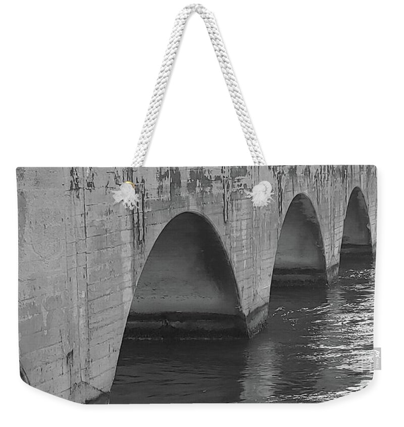 Overseas Highway Weekender Tote Bag featuring the photograph Overseas Highway in Black and White by Benanne Stiens
