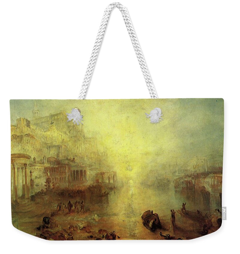 Ovid Weekender Tote Bag featuring the painting Ovid Banished from Rome by Joseph Mallord William Turner