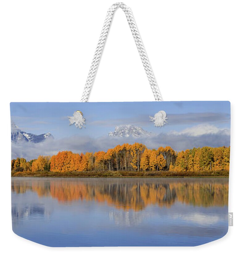 Oxbow Bend Weekender Tote Bag featuring the photograph Oxbow Bend Pano by Wesley Aston