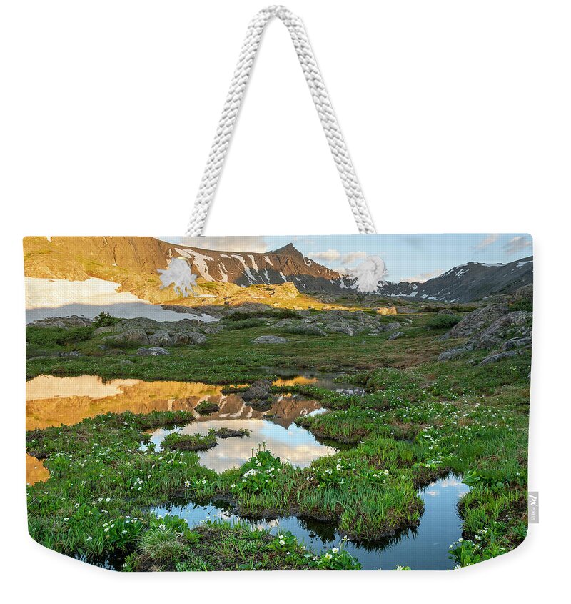Breckenridge Weekender Tote Bag featuring the photograph Pacific Peak Reflection 3 by Aaron Spong