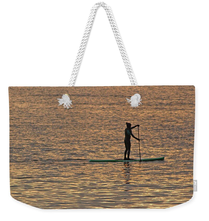 Alaska Weekender Tote Bag featuring the photograph Paddle Board in AK by Steve Speights