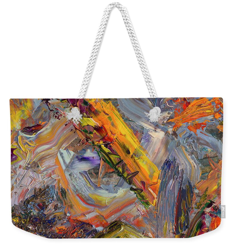 Abstract Weekender Tote Bag featuring the painting Paint Number 44 by James W Johnson