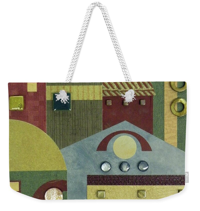 Mixed-media Weekender Tote Bag featuring the mixed media Paint the Town by MaryJo Clark