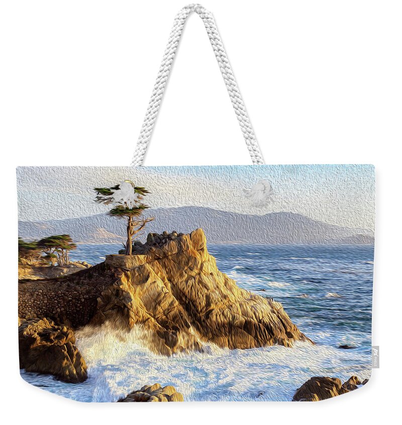 Ngc Weekender Tote Bag featuring the photograph Painting of the Lone Cypress by Robert Carter