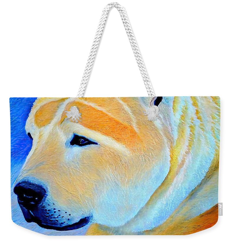 Art Weekender Tote Bag featuring the painting Painting Polar Bear art portrait image animal do by N Akkash