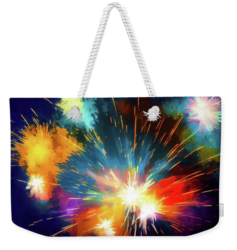 Abstract Weekender Tote Bag featuring the digital art Painting With Light by Mark E Tisdale