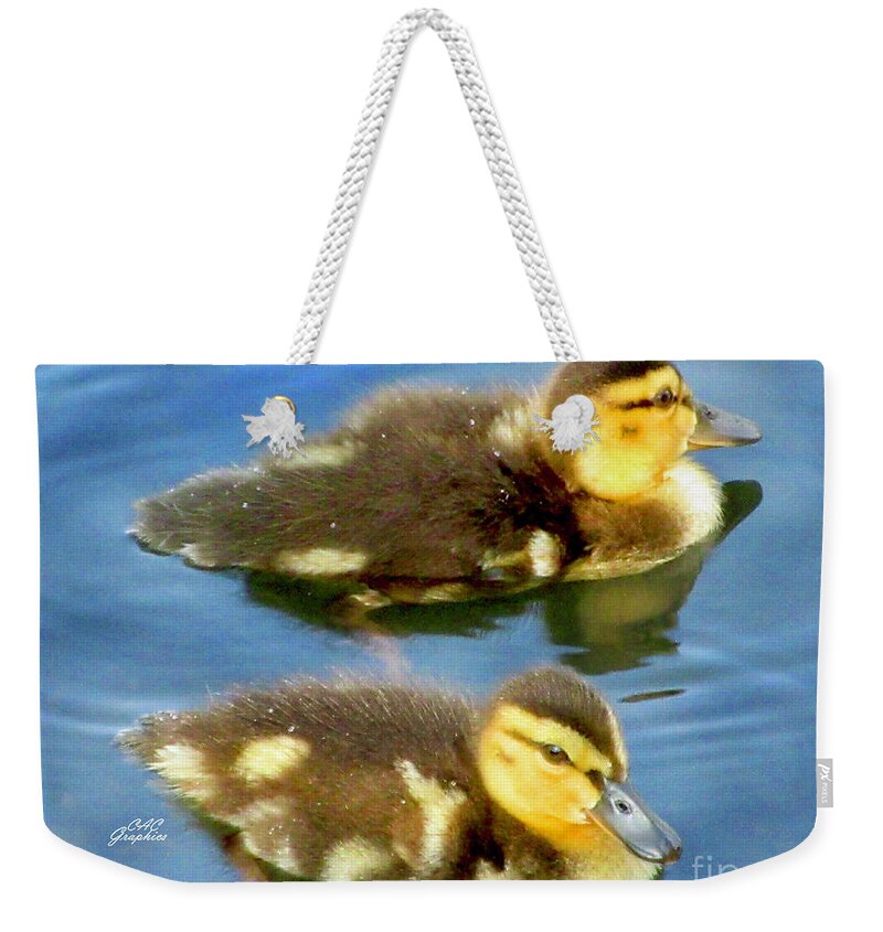 Ducks Weekender Tote Bag featuring the photograph Pair of Ducklings by CAC Graphics