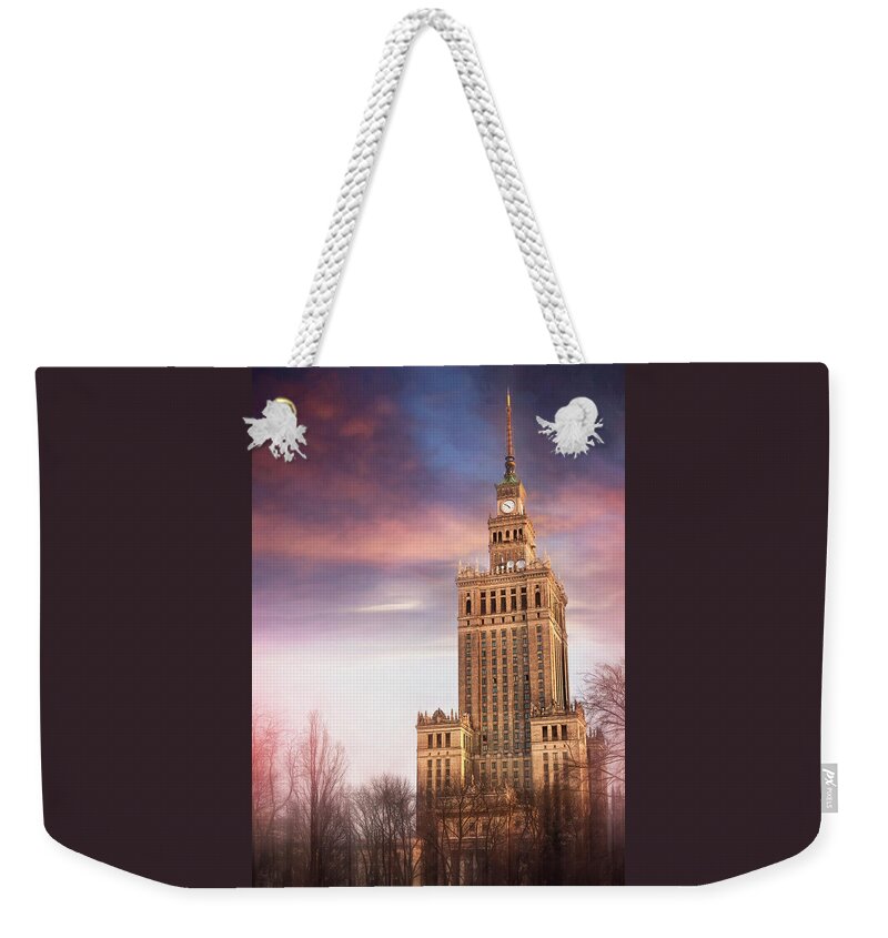 Warsaw Weekender Tote Bag featuring the photograph Palace of Culture and Science Warsaw Poland by Carol Japp