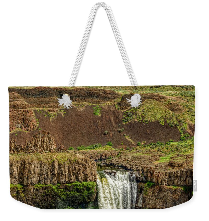 Water Falls Weekender Tote Bag featuring the photograph Palouse Falls by Pamela Dunn-Parrish