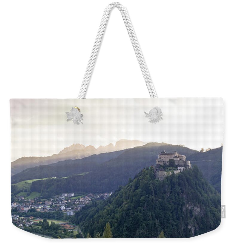 European Weekender Tote Bag featuring the photograph Panorama of Hohenwerfen Castle by Vaclav Sonnek