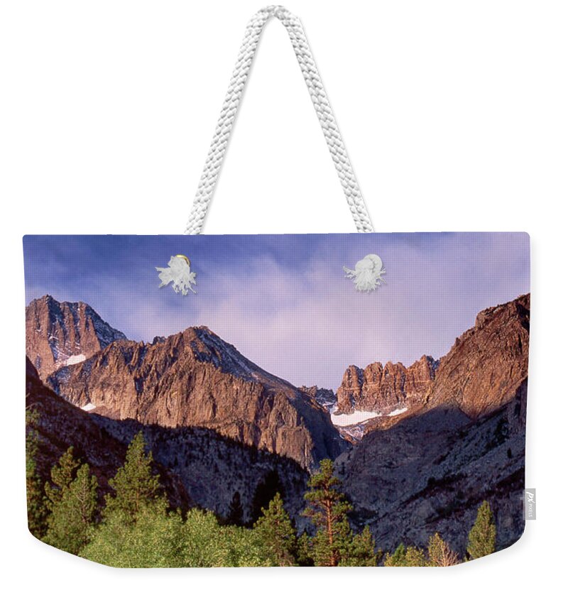 Dave Welling Weekender Tote Bag featuring the photograph Panoramic View Middle Palisades Glacier Eastern Sierra by Dave Welling