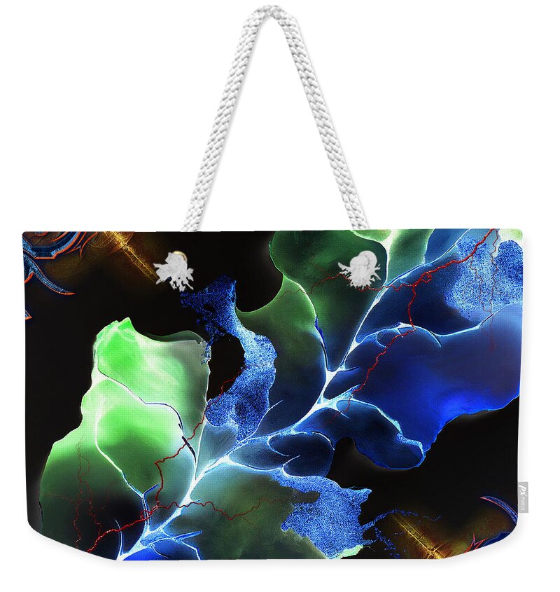 Abstract Weekender Tote Bag featuring the digital art Panspermia Hypothesis by Michael Damiani
