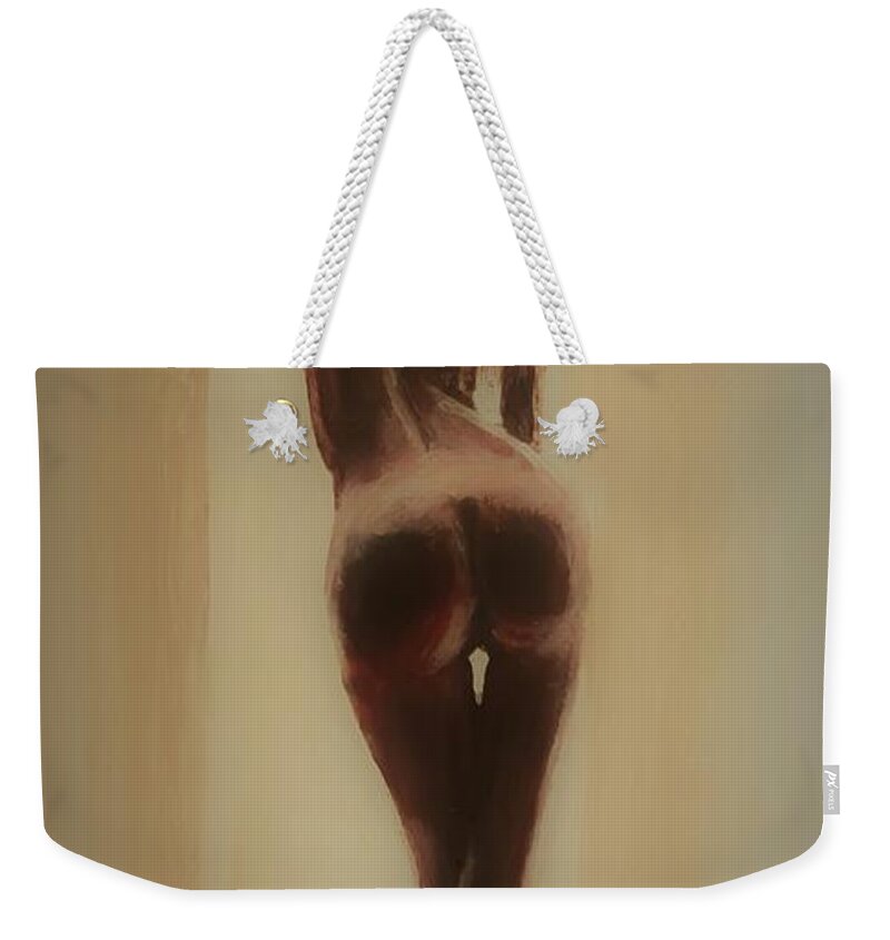 Beautiful Weekender Tote Bag featuring the painting Panties Down by Jarko Aka Lui Grande
