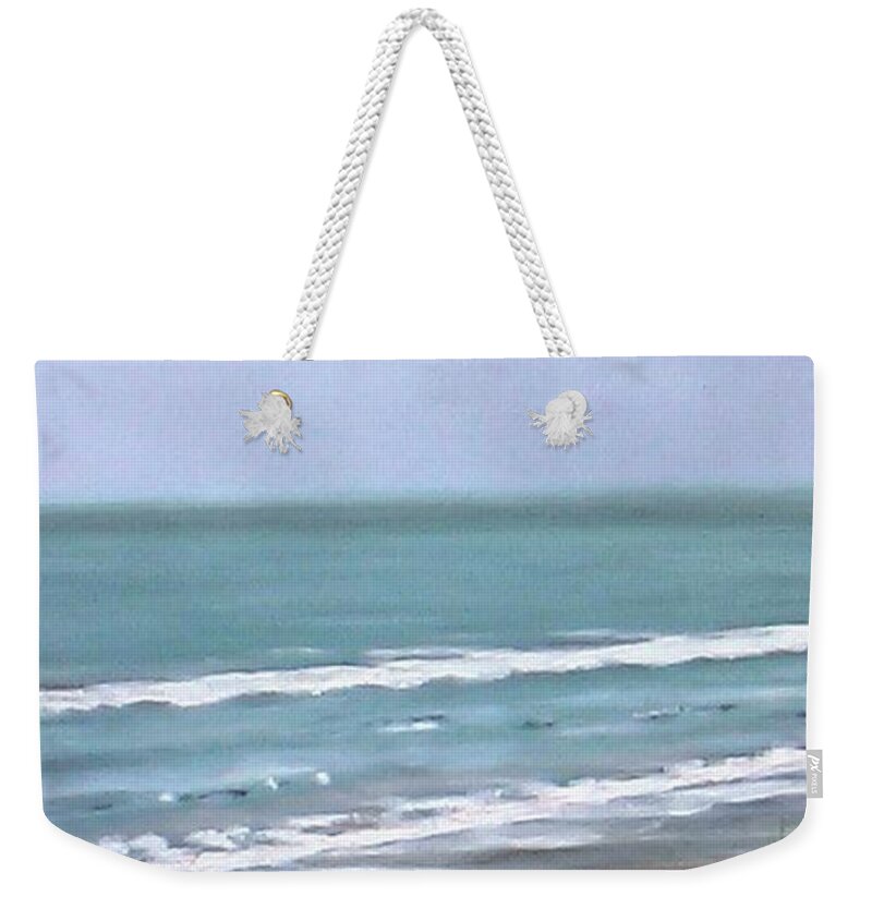 Beach Weekender Tote Bag featuring the painting Papamoa Beach 090208 by Sylvia Kula