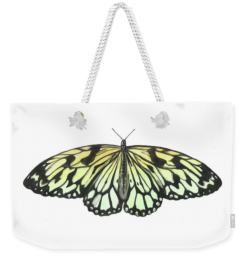 Butterfly Weekender Tote Bag featuring the painting Paper Kite Butterfly by Pamela Schwartz