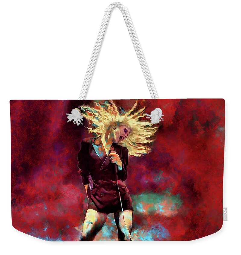 Paramore Rock Band Weekender Tote Bag featuring the mixed media Paramore Hayley Williams Art Careful by The Rocker Chic