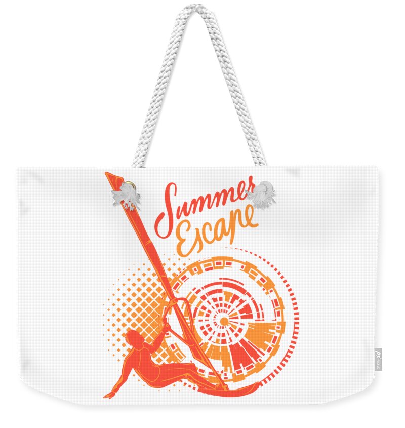 Beach Weekender Tote Bag featuring the digital art Parasailor Summer Escape Parasailing by Jacob Zelazny
