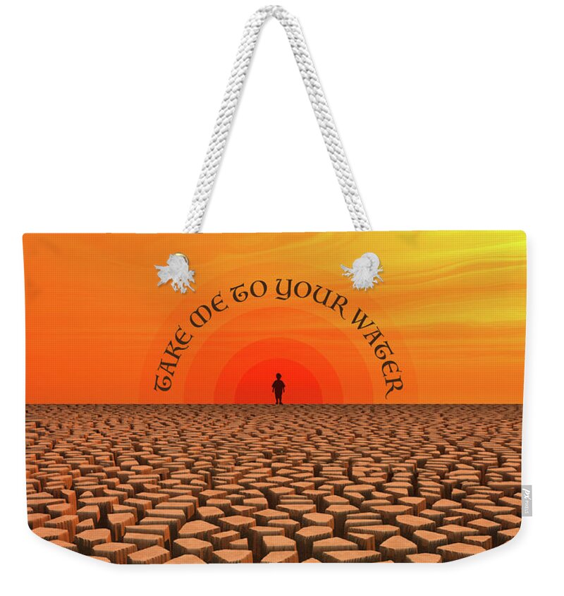 Water Weekender Tote Bag featuring the digital art Parched Desert by Phil Perkins