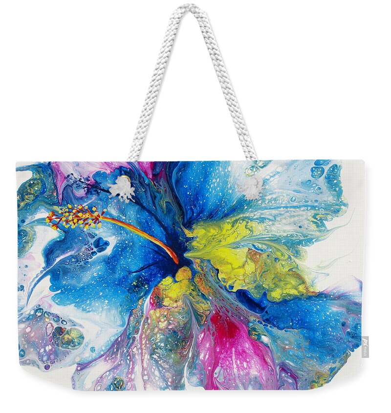 Flower Weekender Tote Bag featuring the painting Pardise Blooms by Darice Machel McGuire