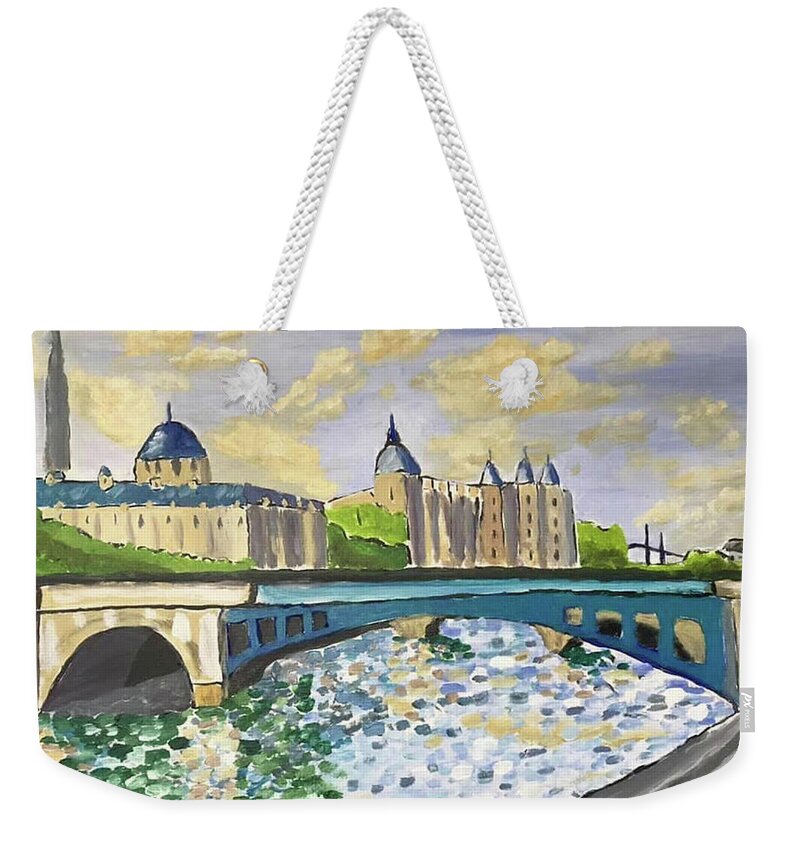  Weekender Tote Bag featuring the painting Paris Twilight by John Macarthur