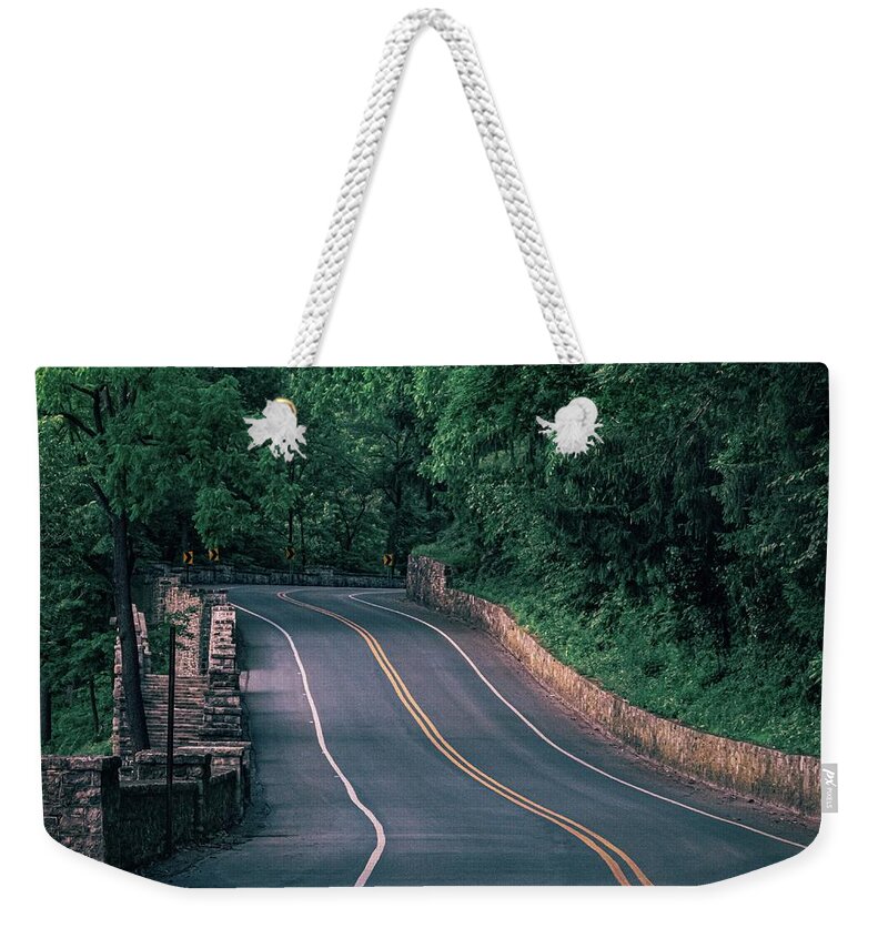 Lehigh Weekender Tote Bag featuring the photograph Park Drive and Stone Walls by Jason Fink
