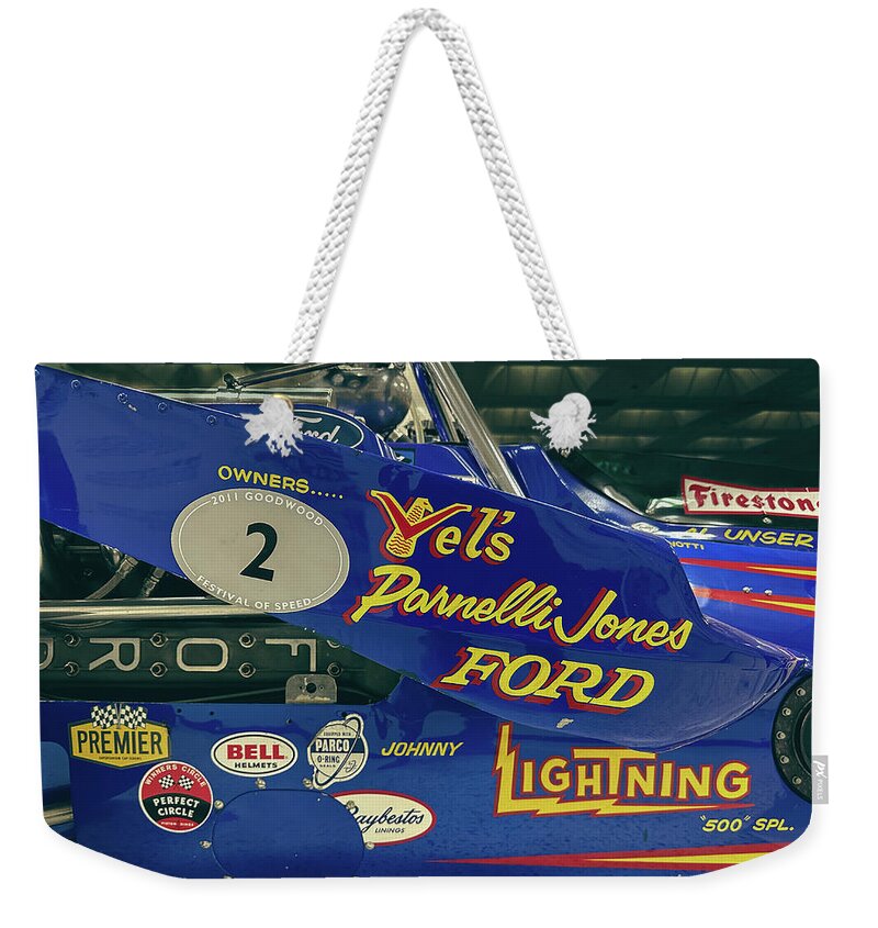  Weekender Tote Bag featuring the photograph Parnelli by Josh Williams