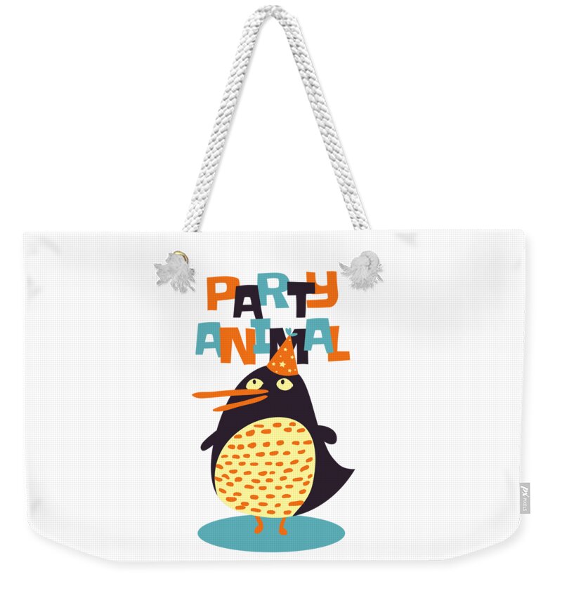 Cute Weekender Tote Bag featuring the digital art Party Animal by Jacob Zelazny