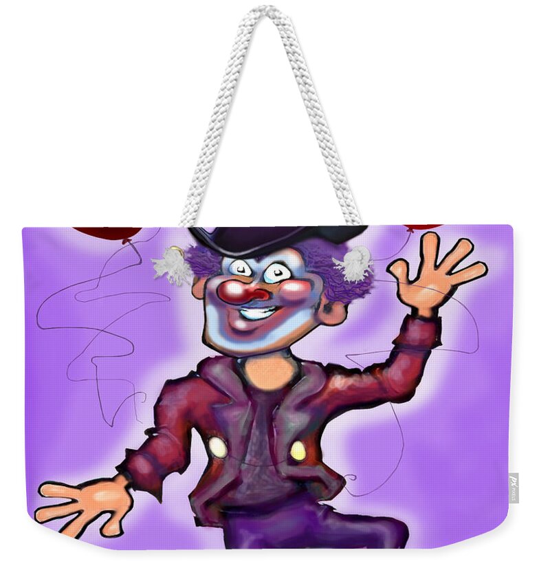 Clown Weekender Tote Bag featuring the painting Party Clown by Kevin Middleton
