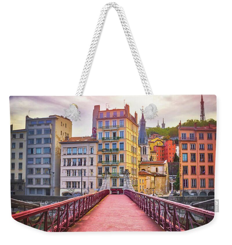 Lyon Weekender Tote Bag featuring the photograph Passerelle Saint Vincent Lyon France by Carol Japp