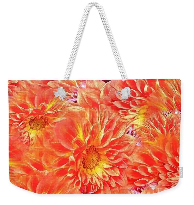 Dahlia Weekender Tote Bag featuring the photograph Passionate about Dahlias by Sea Change Vibes