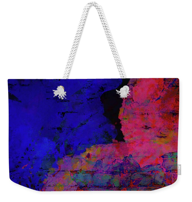 Painted Weekender Tote Bag featuring the mixed media Passionate Bricks 1 by Marianne Campolongo
