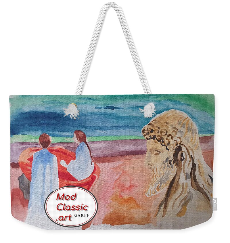 Masterpiece Paintings Weekender Tote Bag featuring the painting Past and Future ModClassic Art by Enrico Garff