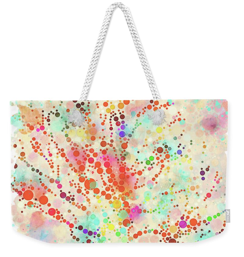 Abstract Tree Weekender Tote Bag featuring the digital art Pastel Abstract Tree of Life by Peggy Collins
