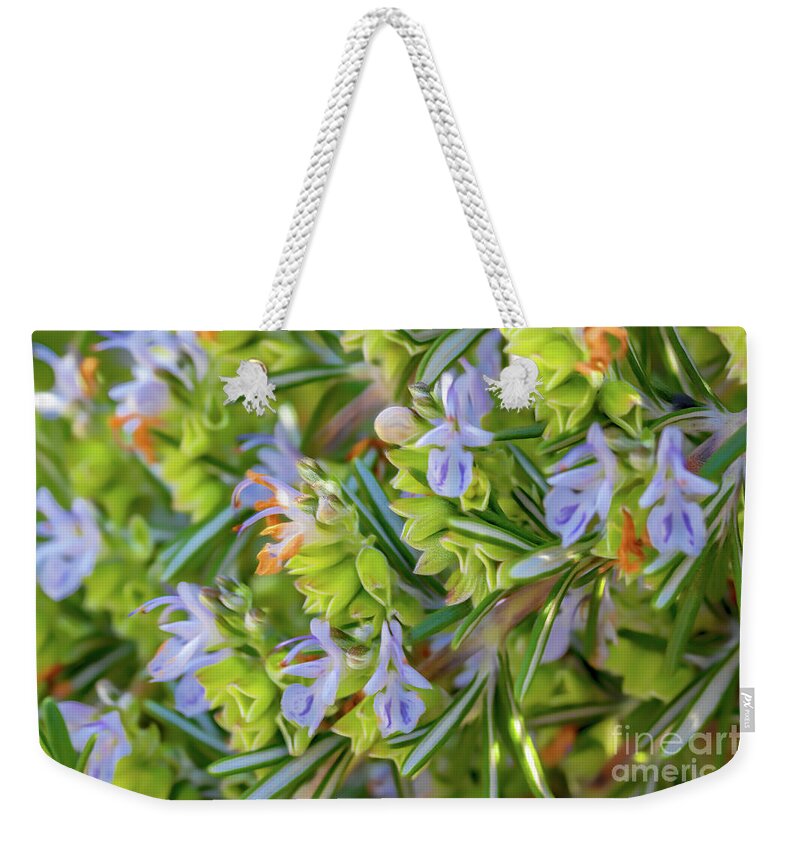 Flowers Weekender Tote Bag featuring the photograph Pastel Blue Flowers by Roslyn Wilkins