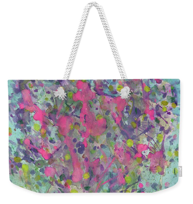 Abstract Weekender Tote Bag featuring the painting Beauty of Life by Tessa Evette