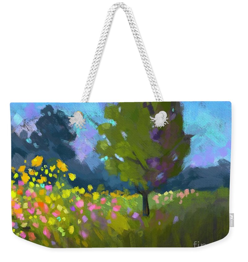 Pastel Weekender Tote Bag featuring the painting Pastel Landscape by Tammy Lee Bradley