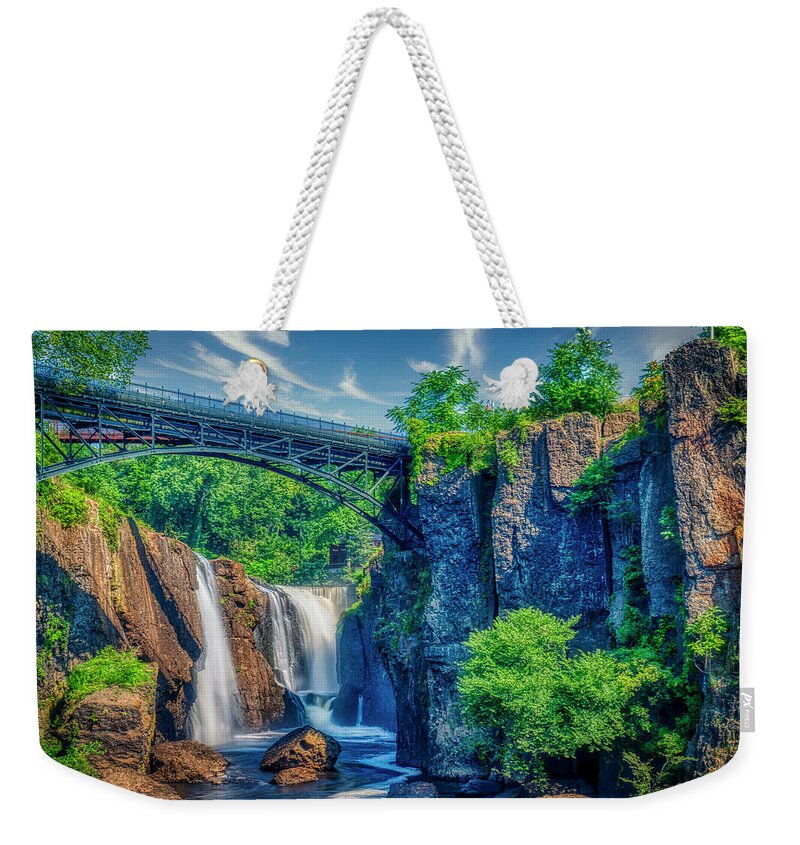 Great Falls Weekender Tote Bag featuring the photograph Paterson Great Falls by Penny Polakoff