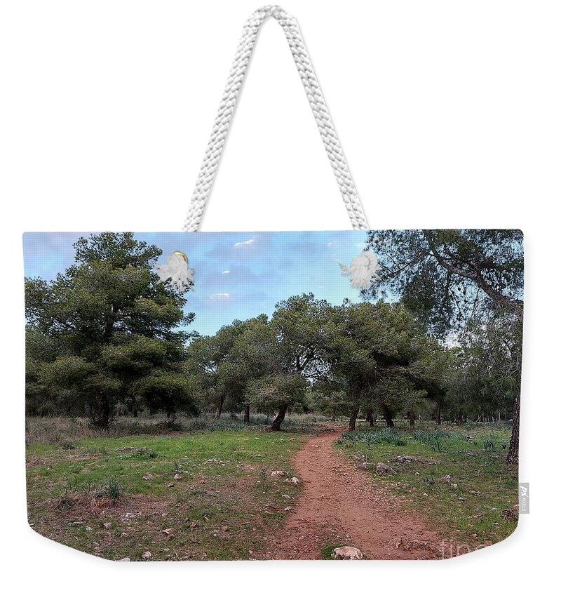 Path Weekender Tote Bag featuring the photograph Path in the mountains in Torremolinos #1 by Chani Demuijlder