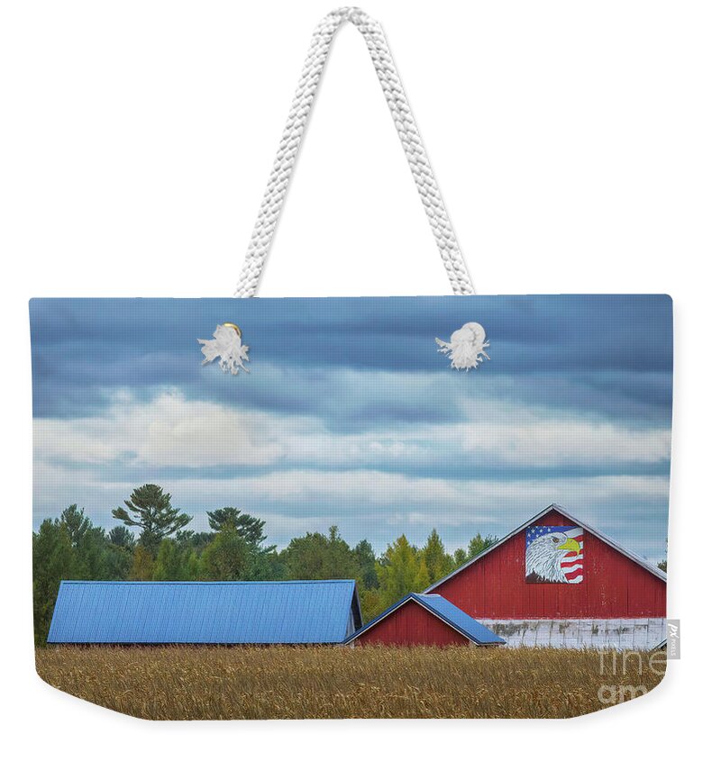 Barn Weekender Tote Bag featuring the photograph Patriotic Barn by Trey Foerster