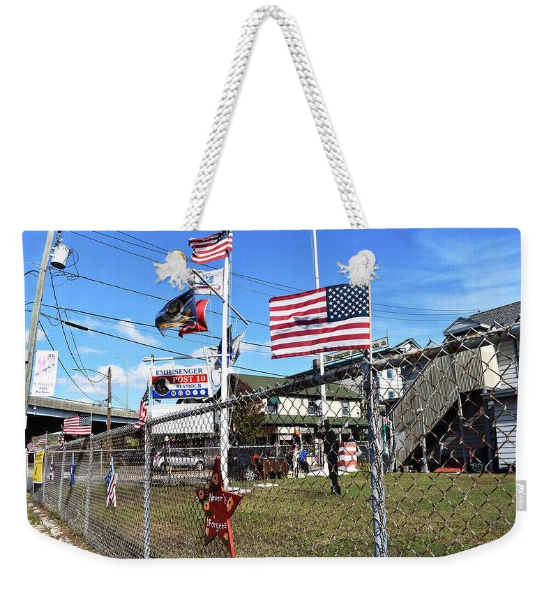 Patriots Weekender Tote Bag featuring the photograph Patriots of Seymour CT by Nina Kindred