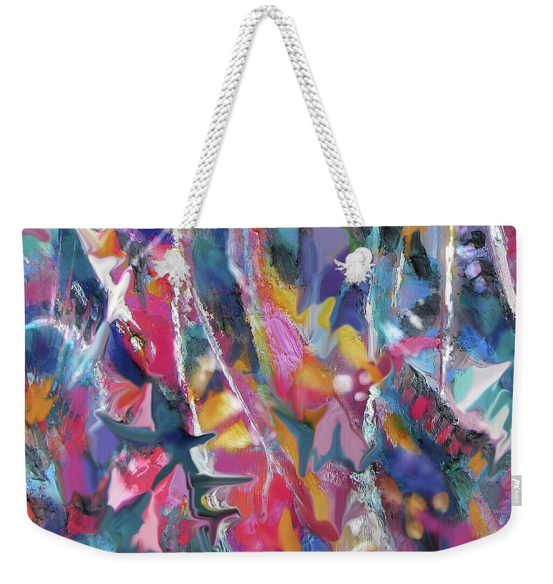 Colorful Abstract Weekender Tote Bag featuring the digital art Pattern 6-22-20 by Jean Batzell Fitzgerald