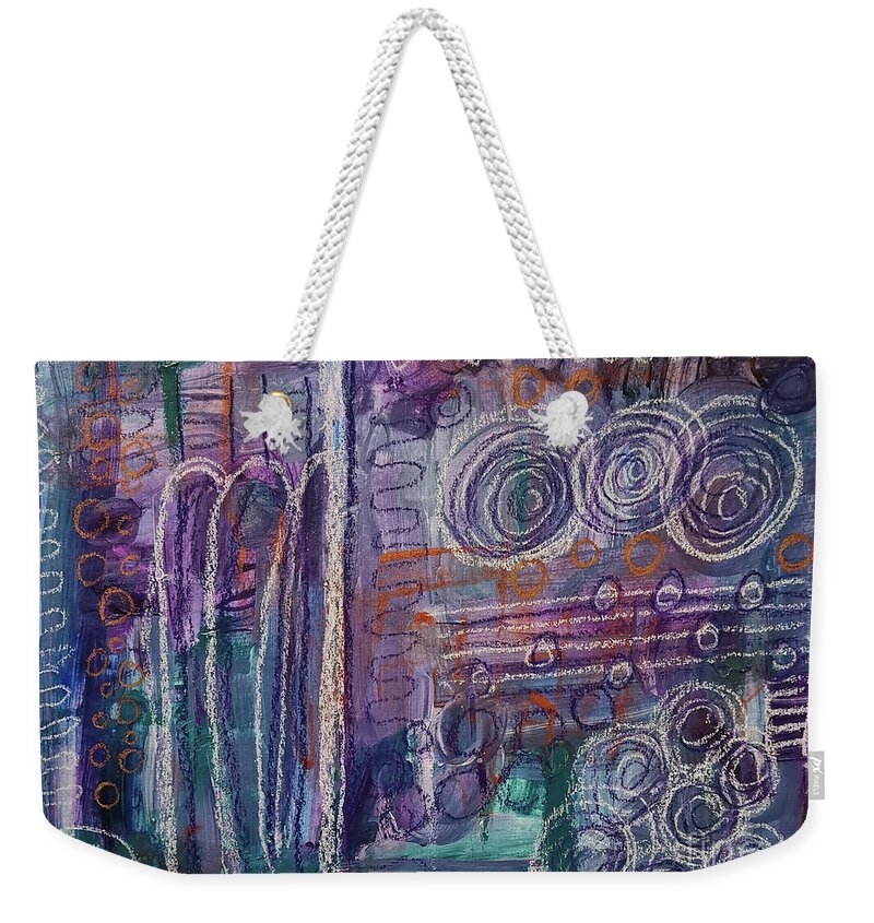 Patterns Weekender Tote Bag featuring the mixed media Patterns Of A Life by Mimulux Patricia No