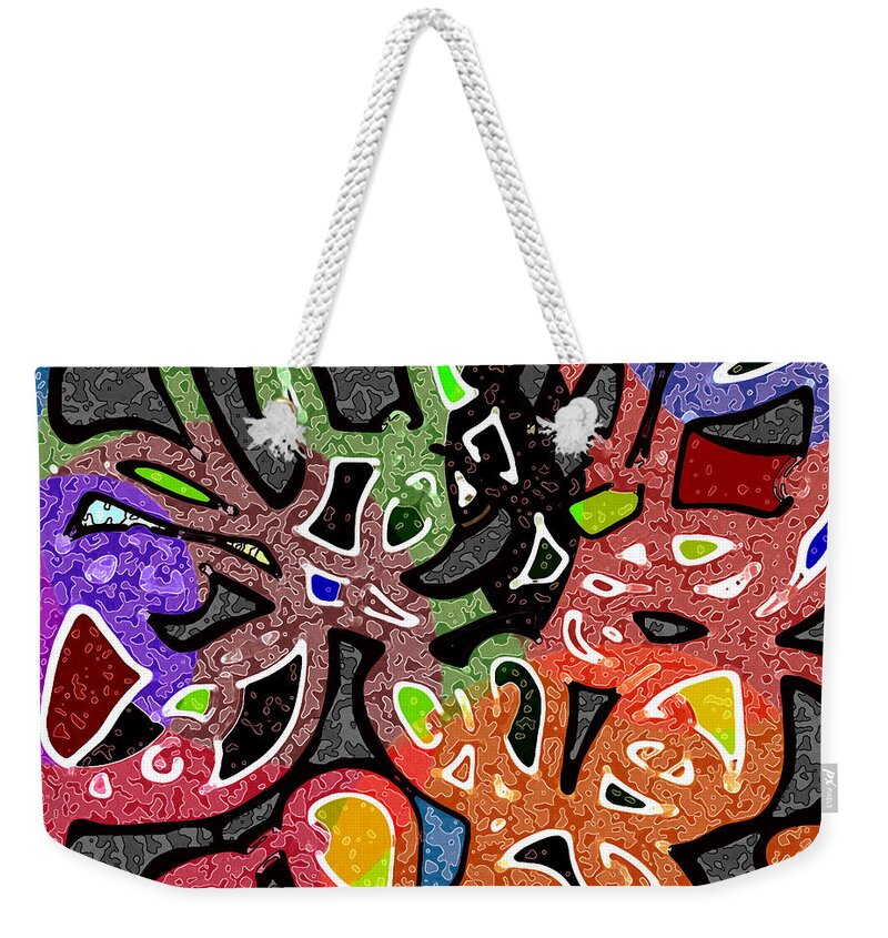 Abstract Weekender Tote Bag featuring the digital art Patterns by Vallee Johnson