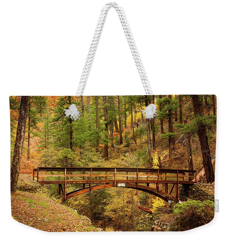 Bridge Weekender Tote Bag featuring the photograph PCT Bridge Over Squaw Valley Creek by Mike Lee