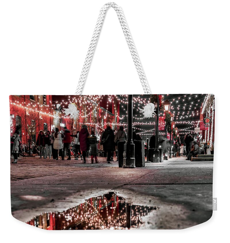 Christmas Weekender Tote Bag featuring the photograph Peace in the Reflection - ds by Dee Potter